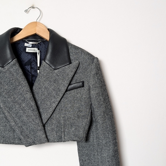 JONATHAN SIMKHAI Cropped Wool Blazer Size 4 - Picture 10 of 16